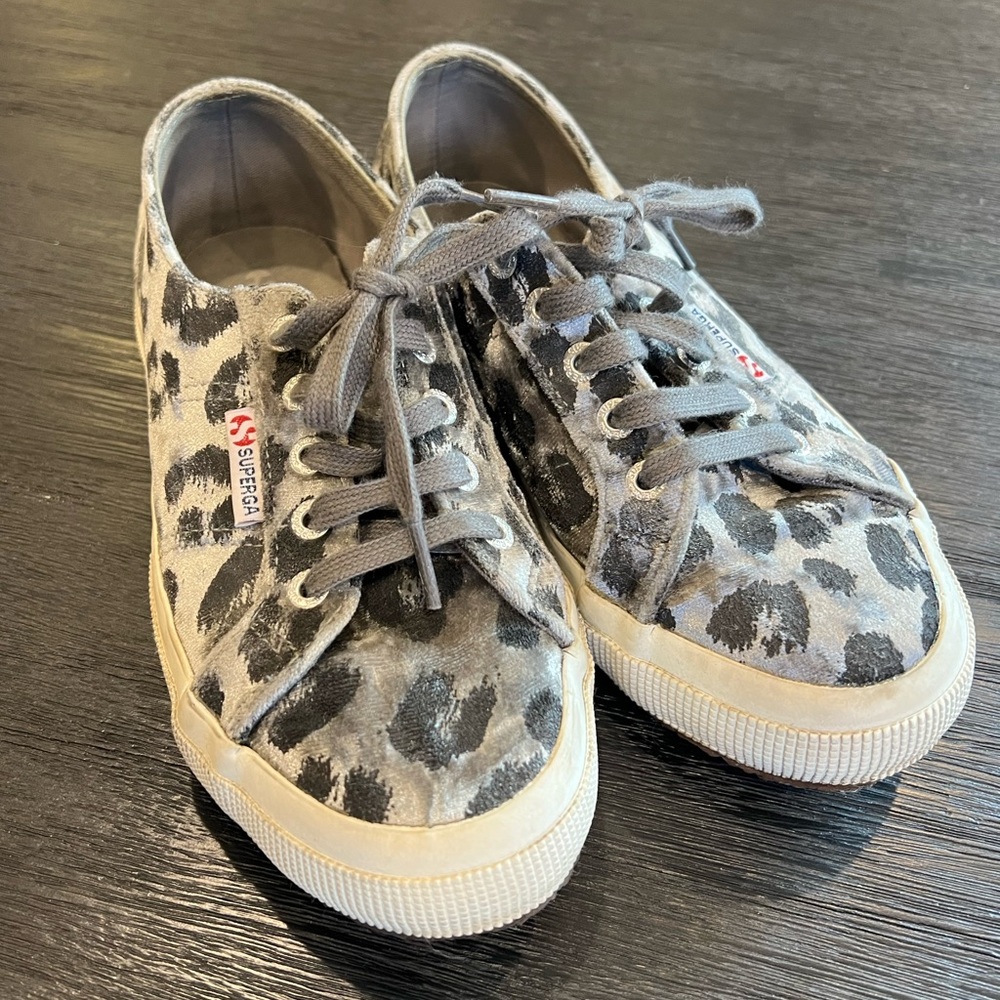 Superga. Cotu Classic. Velvet Leopard Sneakers. Size 6.5.